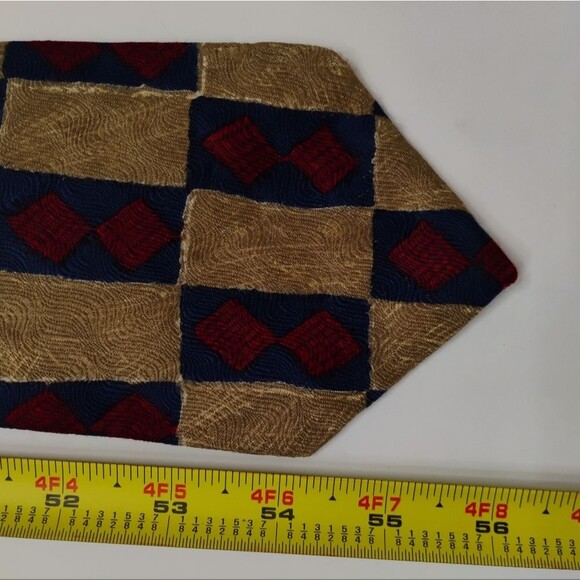 Vintage Colours by Alexander Julian Necktie Burgundy Brown  Multipattern Silk - Picture 5 of 5